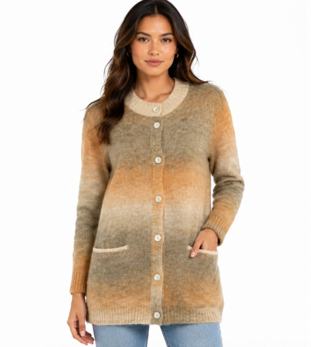 Gudrun Sjoden Alpaca Wool Long Cardigan Knit Sweater Sz M Scandinavian Artsy